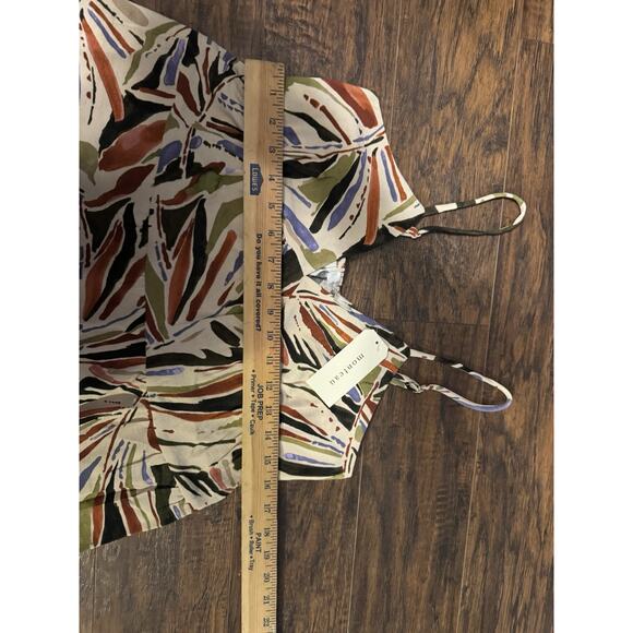 Monteau Los Angeles Maxi Dress Abstract Leaf Print Boho Large - Picture 5 of 8